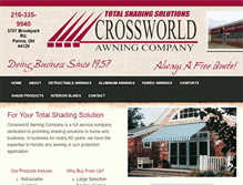 Tablet Screenshot of crossworldawnings.com